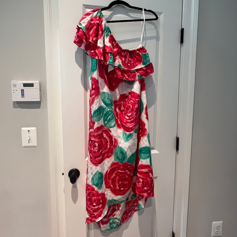 Vineyard Vines one shoulder rose dress